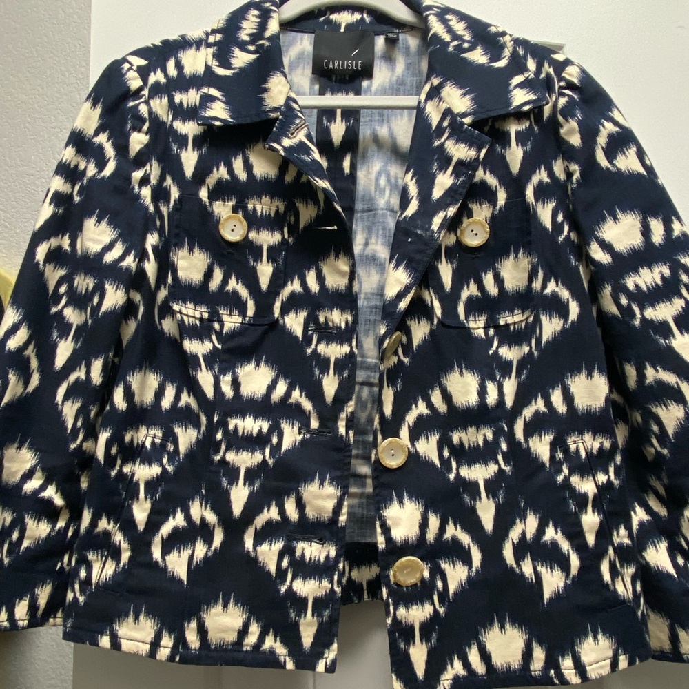 Navy, ikat blazer